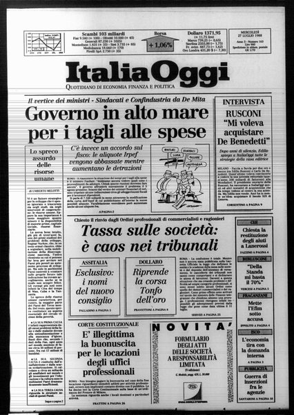 Italia oggi : quotidiano di economia finanza e politica